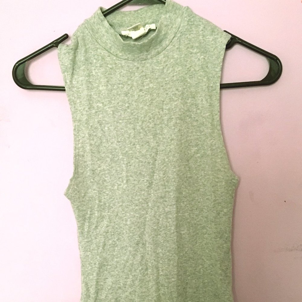 Light Grey Mock Neck Bodysuit